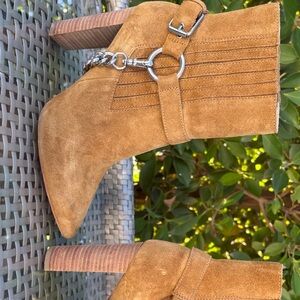 Paige Tan Suede Ankle Boots